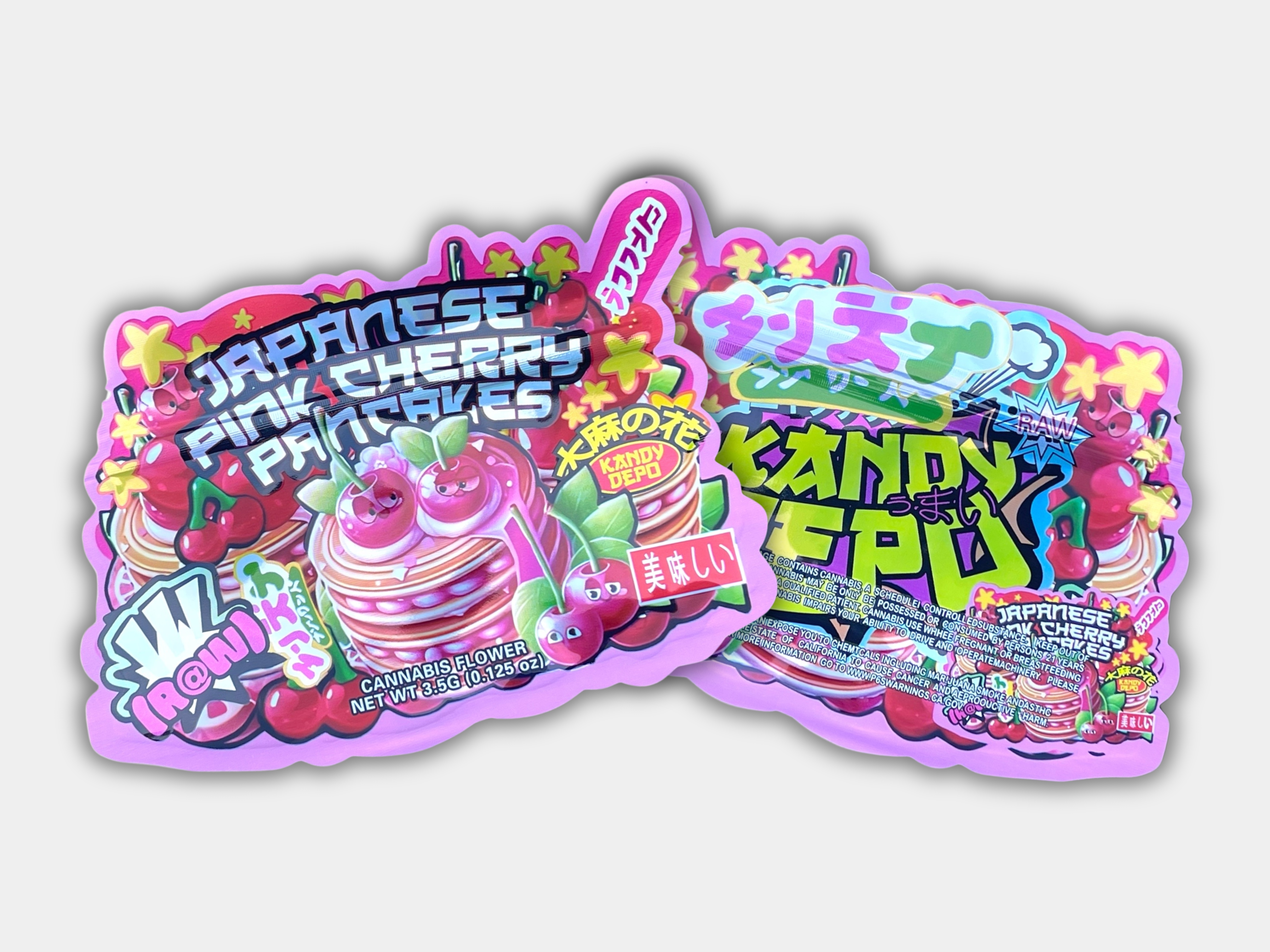 Japanese Pink Cherry Pancakes Mylar Bag 3.5 Grams | Smell Proof Japanese Pink Cherry Pancakes Mylar Bag 3.5 Grams | Smell Proof