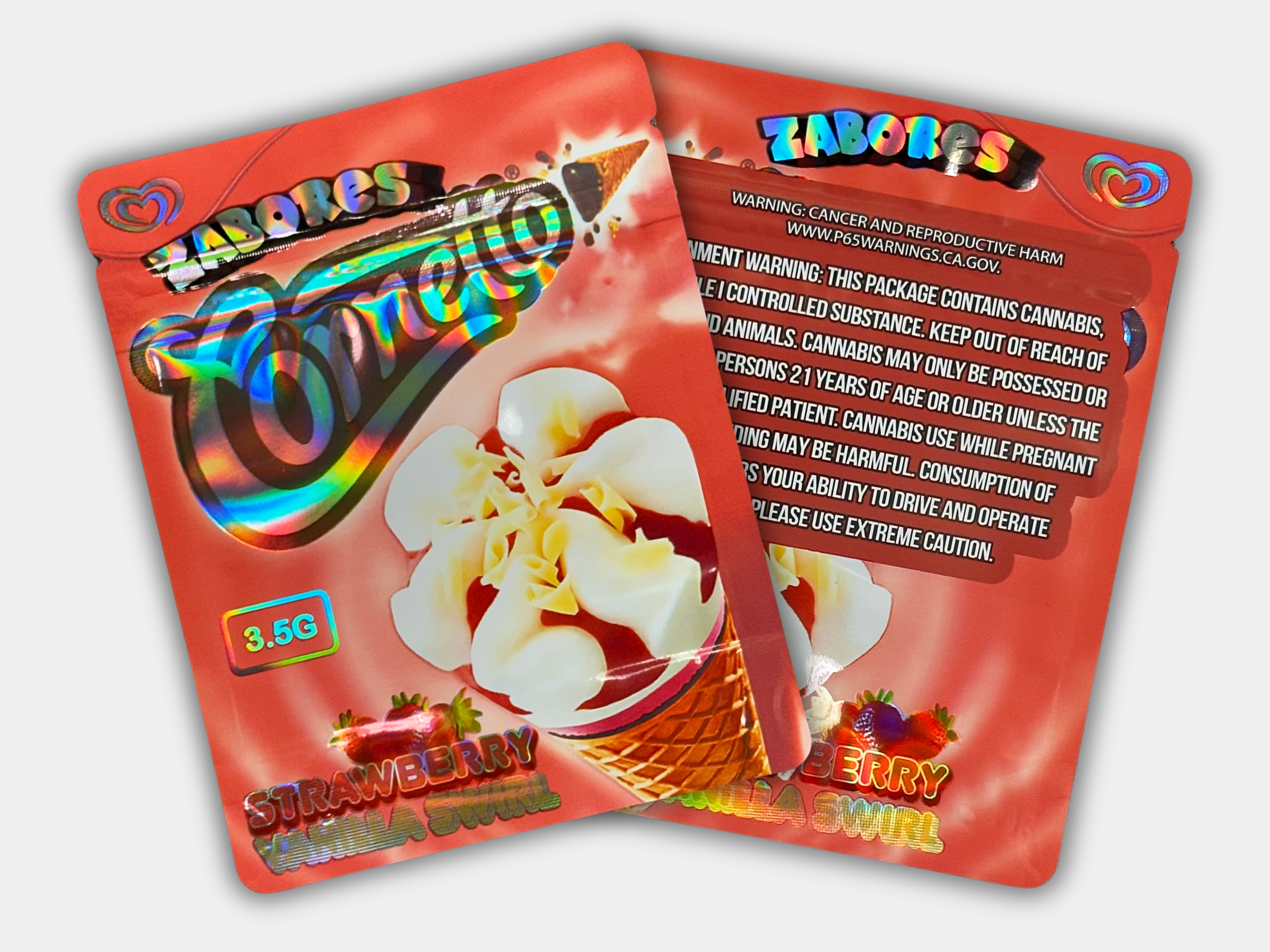 Zabores Cornetto Mylar Bag 3.5 Grams | Smell Proof – Gorilla Boyz Inc