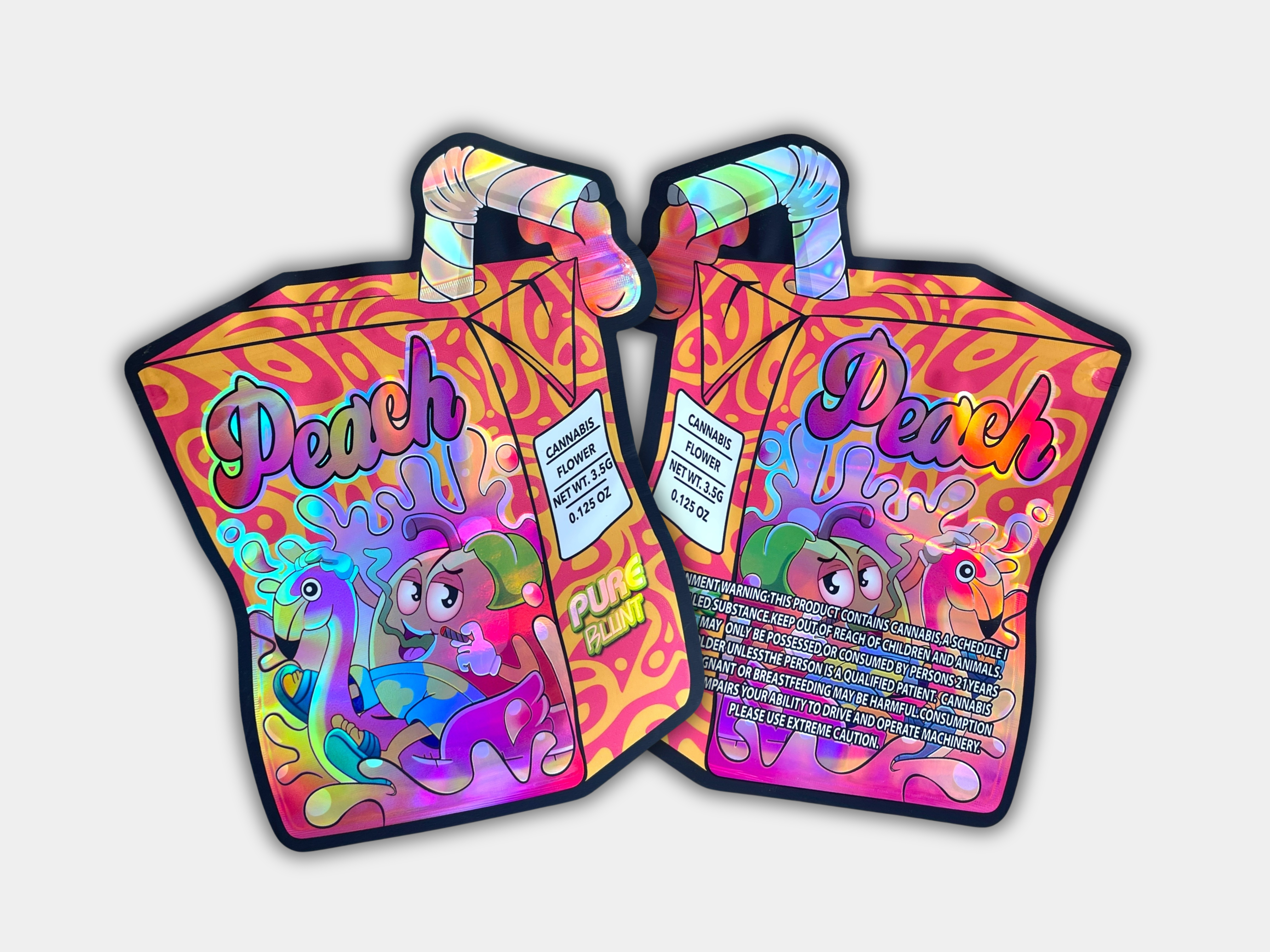 Peach Mylar Bag 3.5 Grams | Smell Proof – Gorilla Boyz Inc
