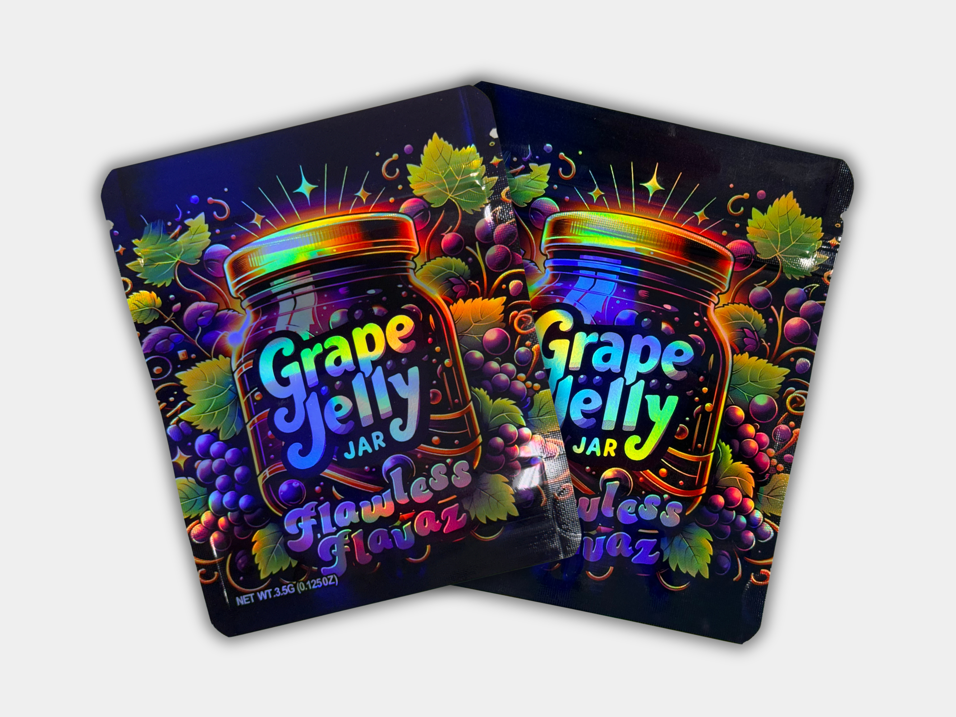 Grape Jelly Jar Flawless Flavaz Mylar Bag 3.5 Grams | Smell Proof