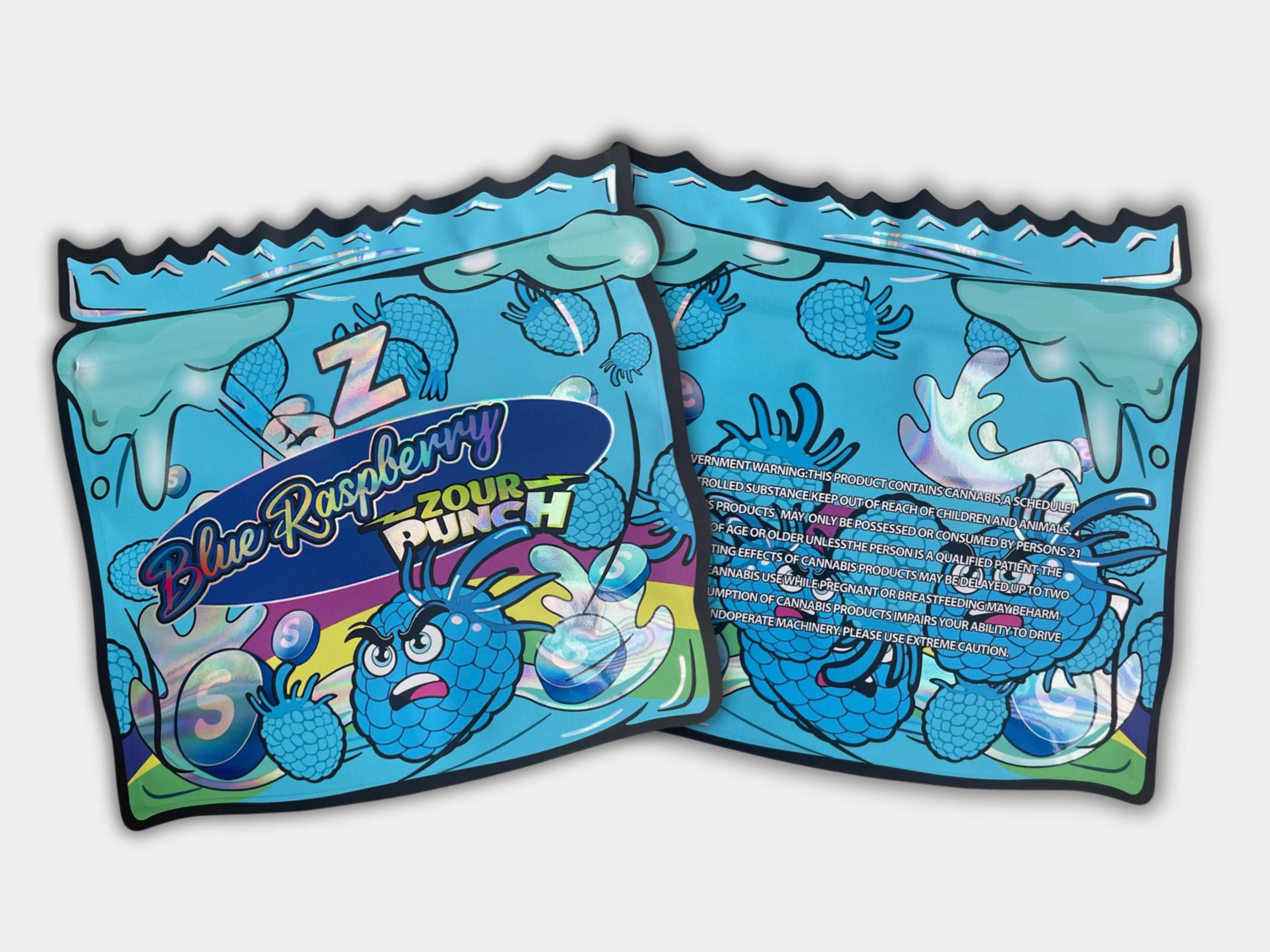 Blue Raspberry Zour Punch 3.5G Mylar Bag | Fresh & Collectible
