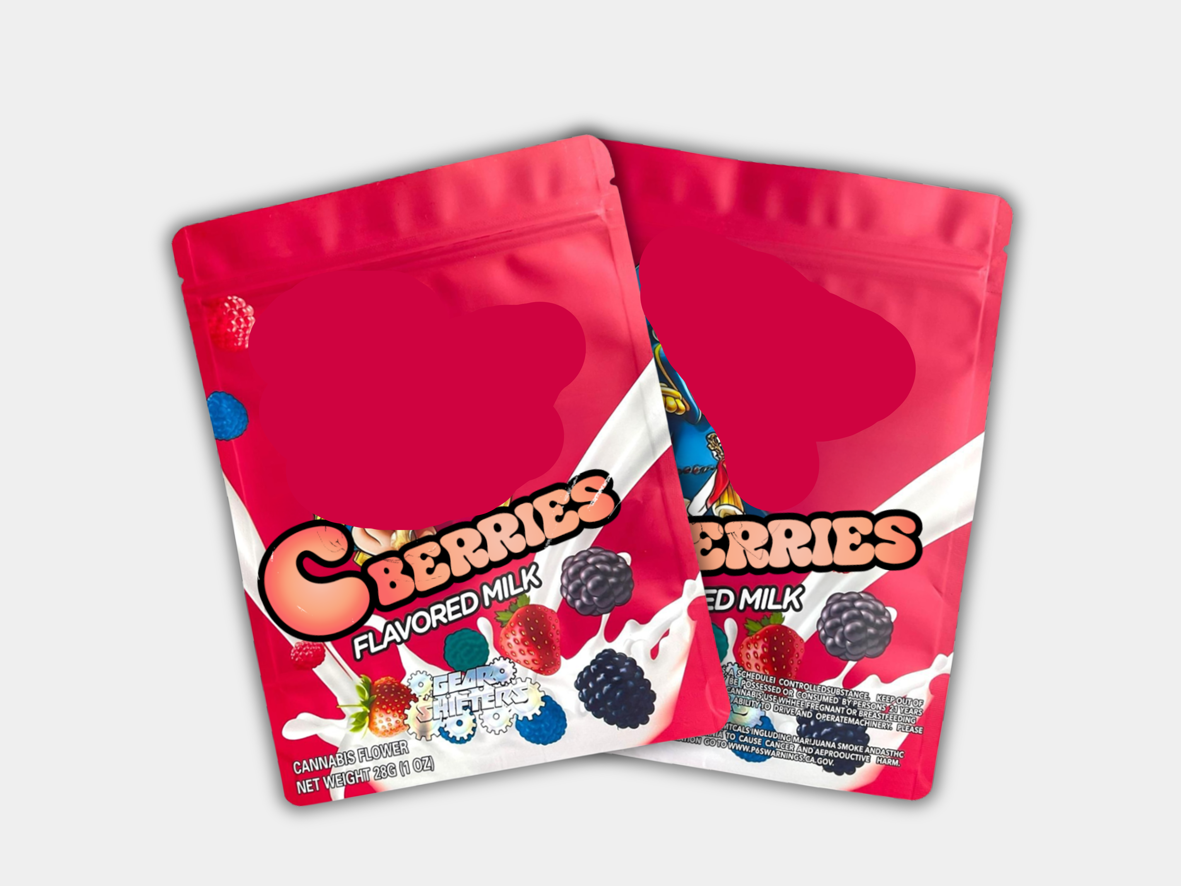C Berries Flavored Milk 1oz Mylar Bag | Smell-Proof Packaging