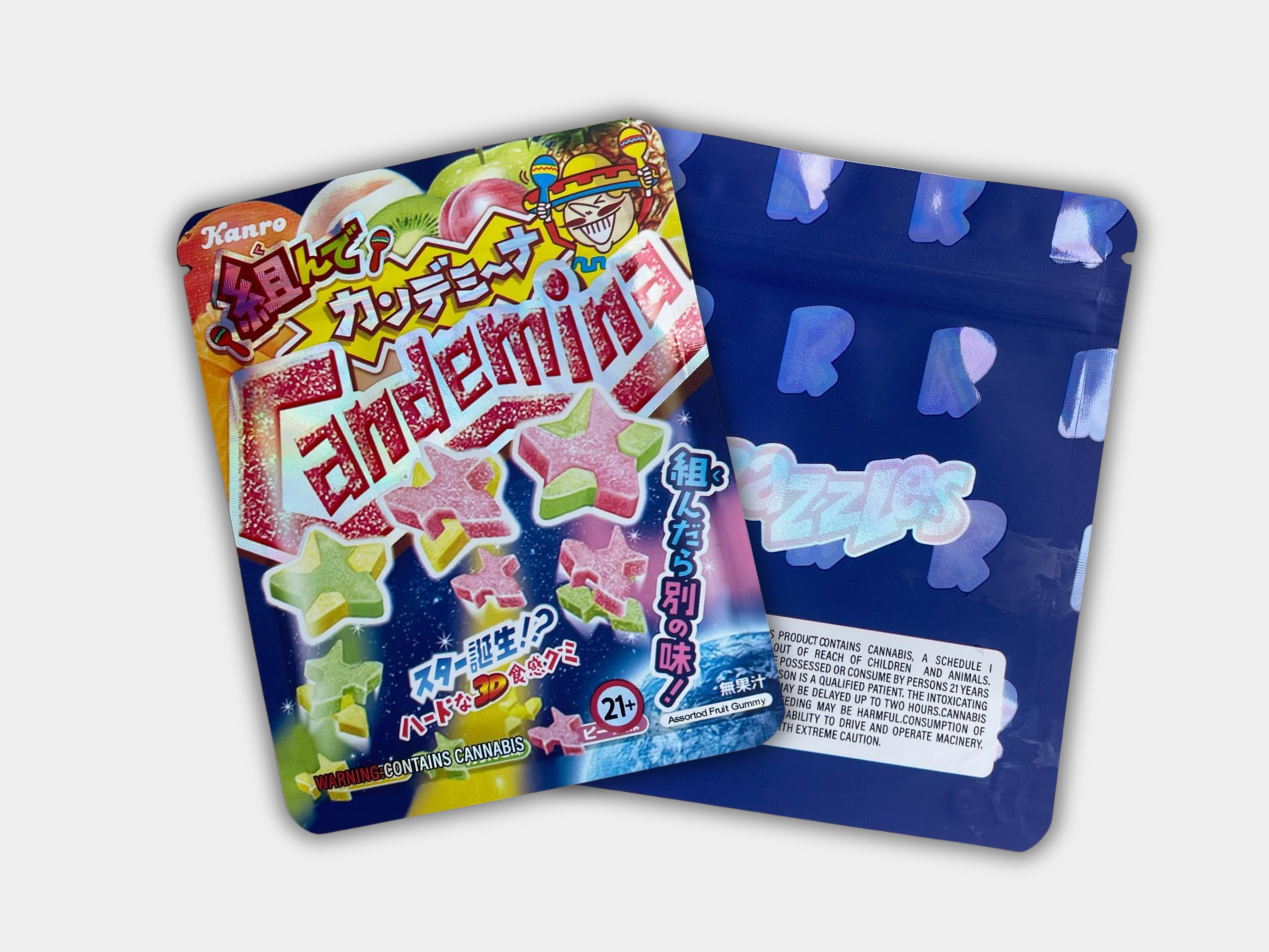 Candemina Razzles Star Gummy Mylar Bag | 3.5G Edible Packaging