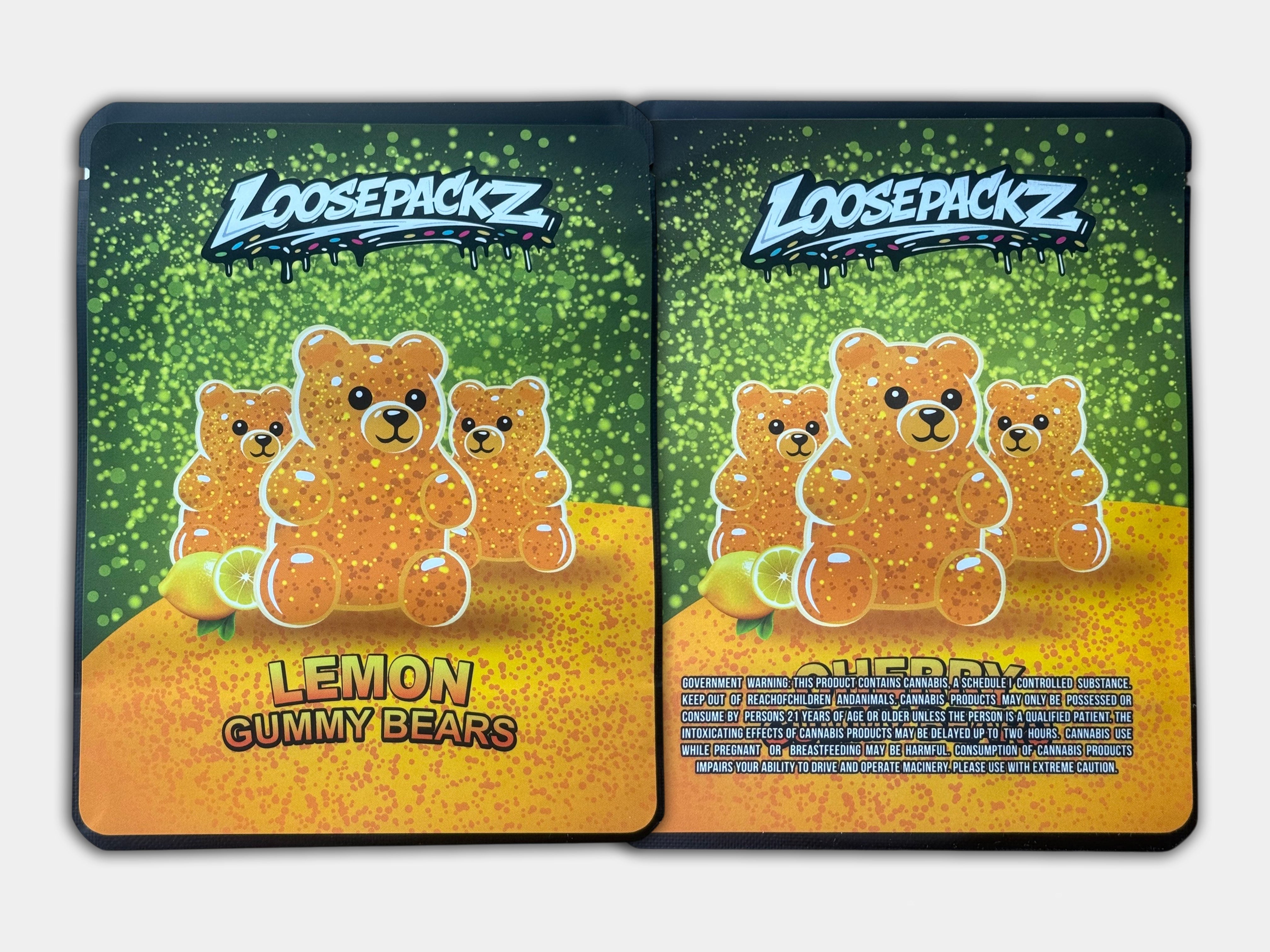 Lemon Gummy Bears Sticker bag 3.5g Mylar Bag | Gorilla Boyz