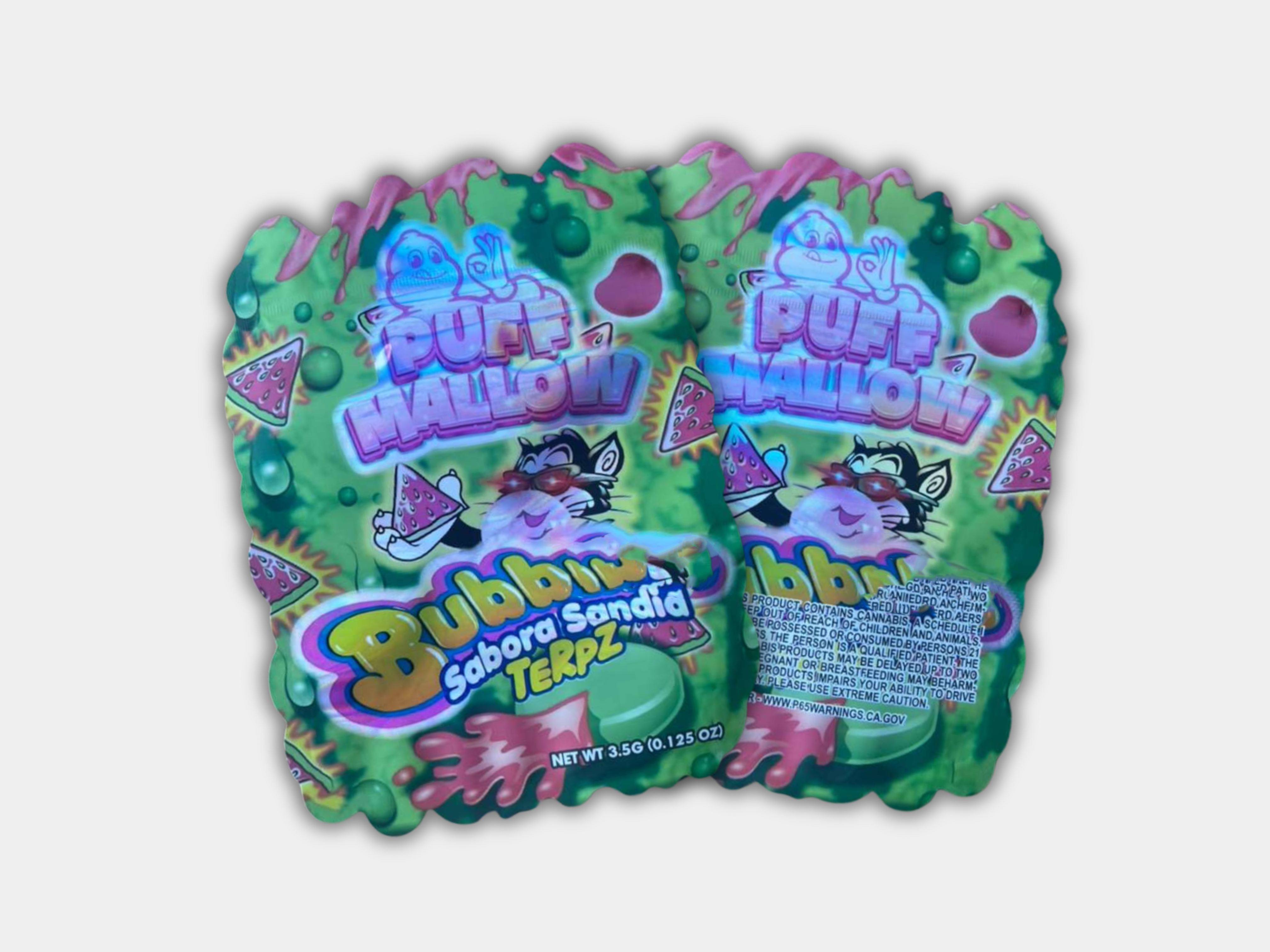 Puff Hallow Bubbaloo Sabor a Sandía Terpz 3.5G Mylar Bag | Smell