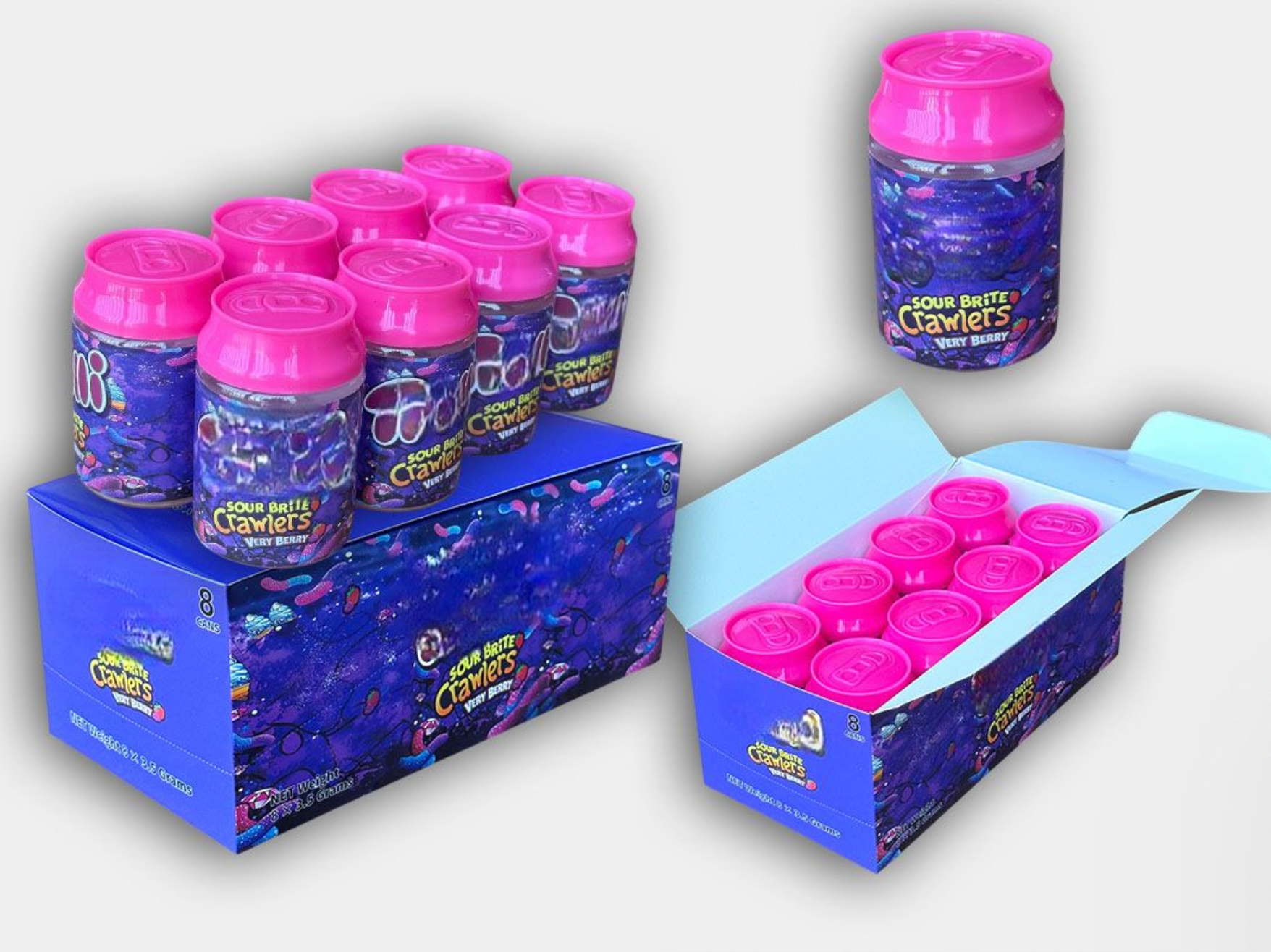 Sour Brite Crawlers Very Berry Soda Cans – Master Box (8 Cans