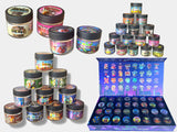 VARIETY PACK SPRINKLEZ GLASS JARS - 32 DESIGNS WITH MASTER BOX (EMPTY JARS)