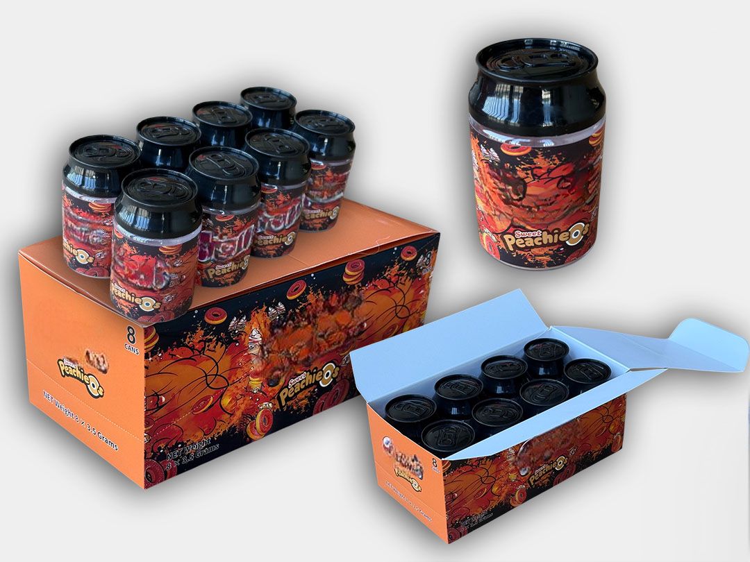 Sweet Peachie O's Candy Soda Cans – Master Box (8 Cans
