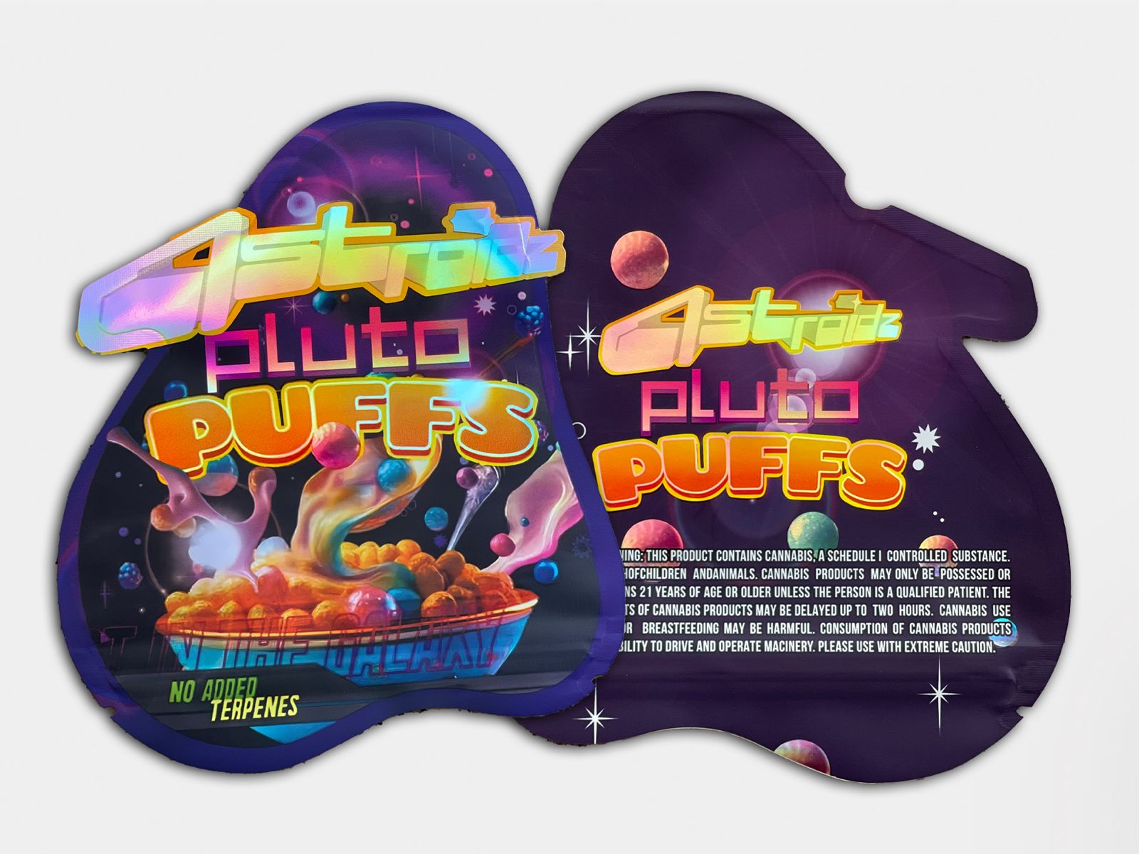 Astroid Pluto Puffs 3.5G Mylar Bag | Cereal-Inspired Exotic Flower