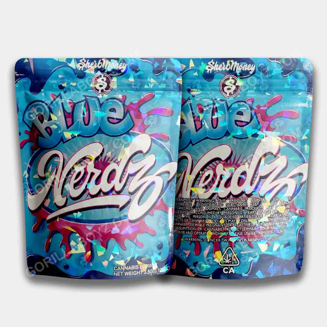 Mylar Bags 3.5 Grams Blue Nerdz | Smell-Proof Ziplocks Gorilla Boyz Inc Mylar Bags 3.5 Grams Blue Nerdz | Smell-Proof Ziplocks Gorilla Boyz Inc