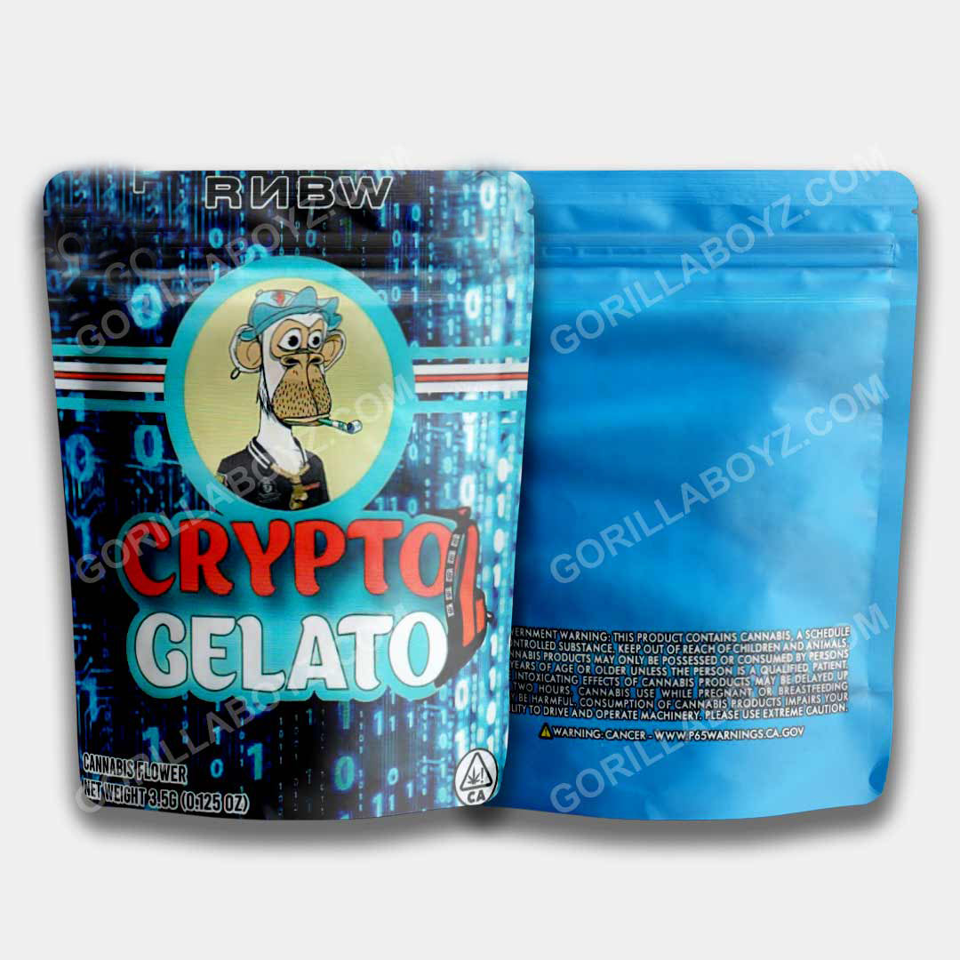 Mylar Bags 3.5 Grams Crypto Gelato | Smell-Proof Ziplocks – Gorilla Boyz Inc