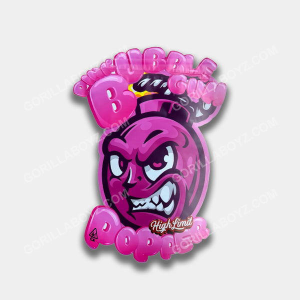 Pink Bubblegum Popper 16 oz mylar bags