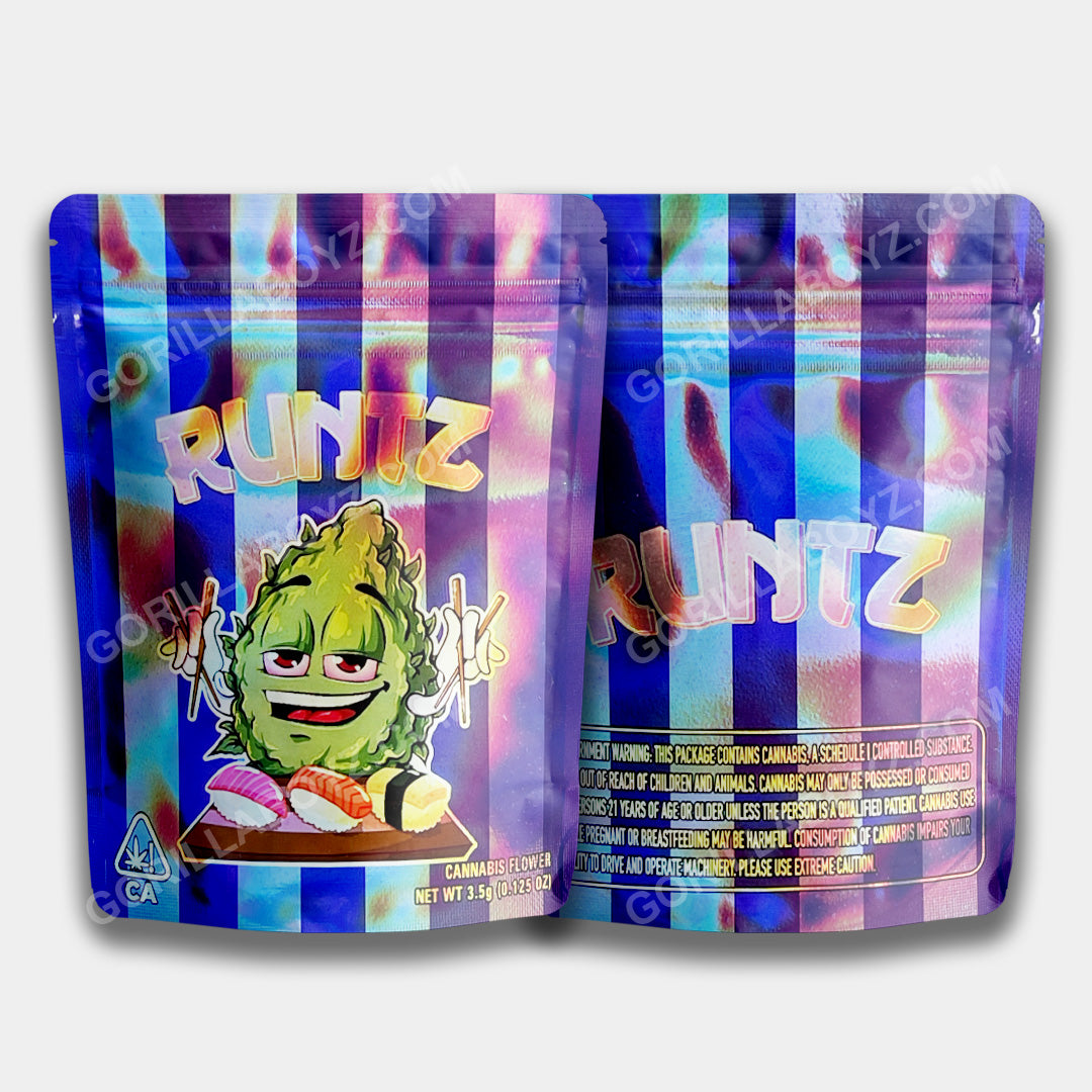 Runtz Zushie Mylar Bag 3.5 Grams | Smell-Proof Ziplocks – Gorilla Boyz Inc