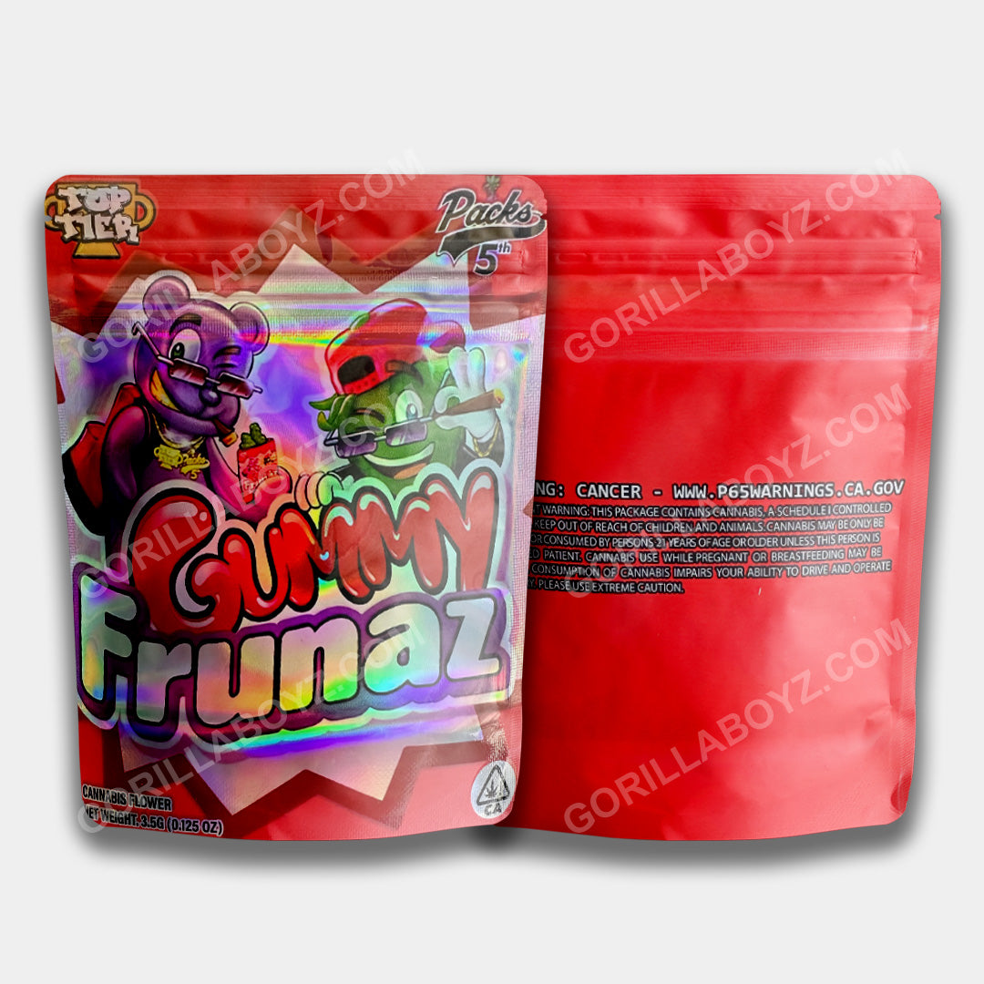 Mylar Bags 3.5 Grams Sour OG (holographic)  Smell-Proof Ziplocks – Gorilla  Boyz Inc