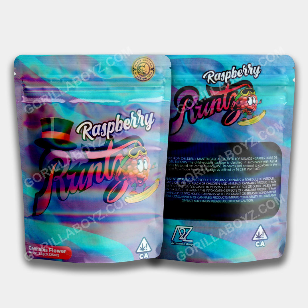 Mylar Bags 3.5 Grams Raspberry Runtz | Smell-Proof Ziplocks