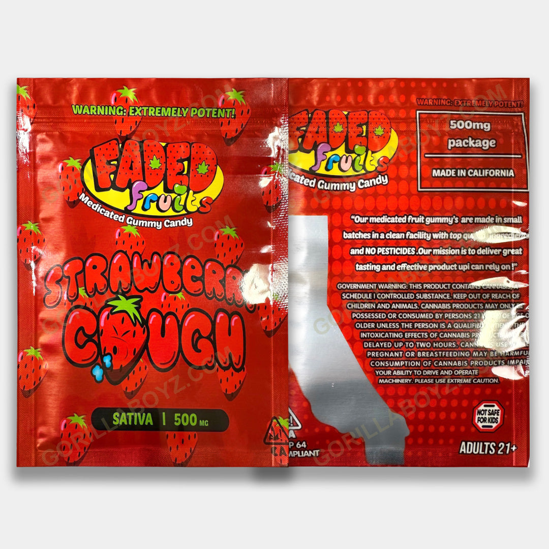 Mylar Bags 500 Mg Strawberry Cough Edible Or Herb Storage Gorilla Boyz Inc 2209