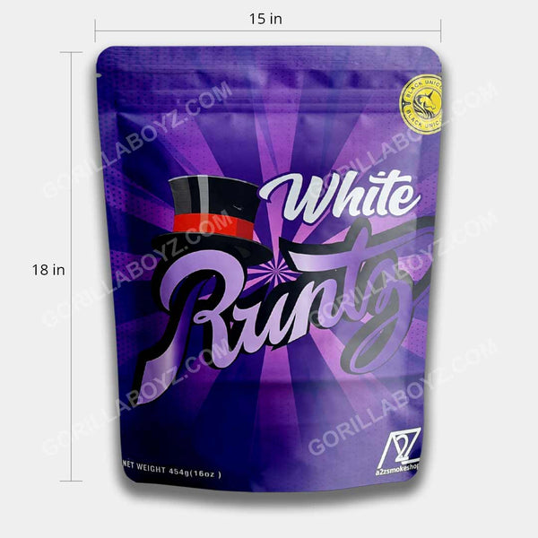 white runtz 16 ounce mylar bags
