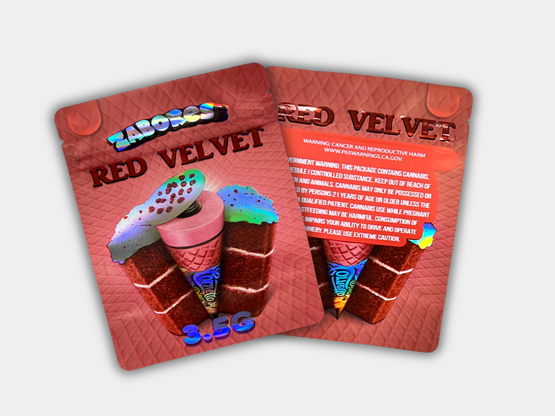 Red Velvet Mylar Bag 3.5 Grams