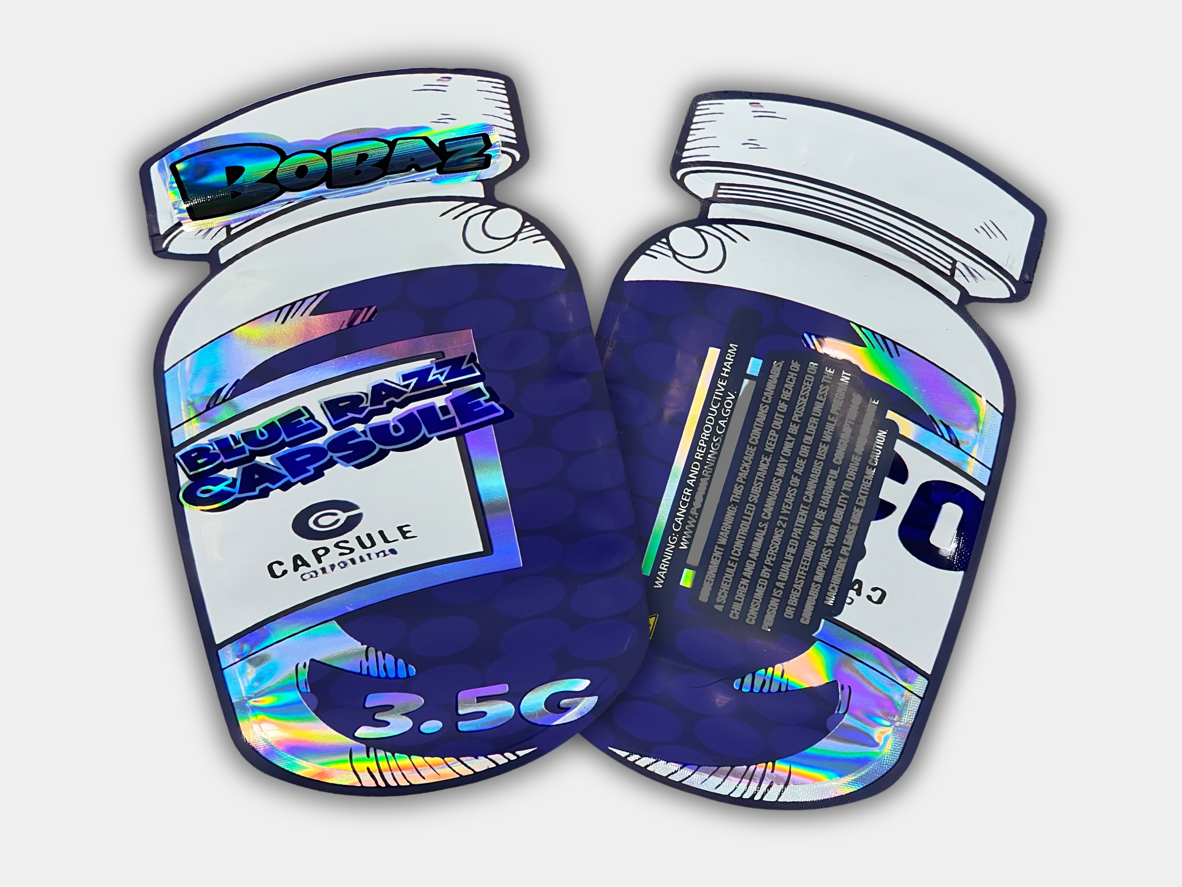 Blue Razz Capsule Mylar Bag 3.5 Grams – Gorilla Boyz Inc