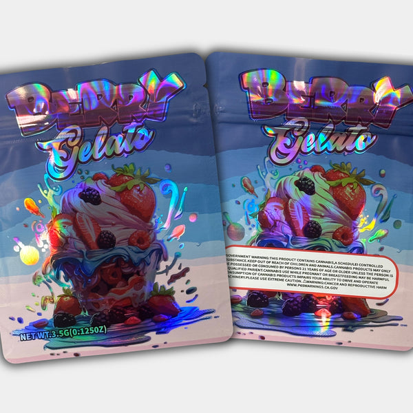 Berry Gelato Mylar Bag 3.5 Grams | Smell Proof – Gorilla Boyz Inc