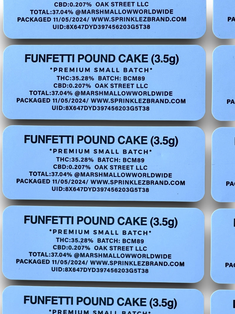 Funfetti Pound Cake Sprinkles Mylar Bag 3.5 Grams