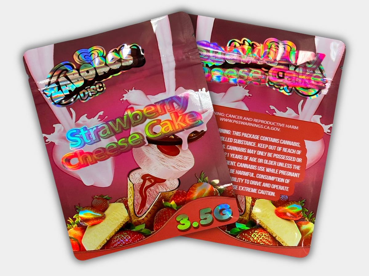 Zabores Disc Strawberries Cheesecake Mylar Bag 3.5 Grams | Smell