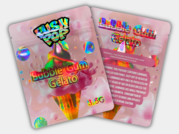 Push Pop Bubble Gum Gelato Mylar Bag 3.5 Grams