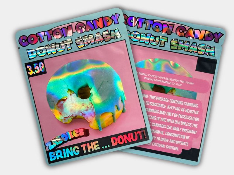 Cotton Candy Donut Smash Mylar Bag 3.5 Grams