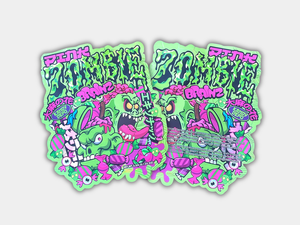 Pink Zombie Brains Mylar Bag 3.5G | Smell Proof – Gorilla Boyz Inc