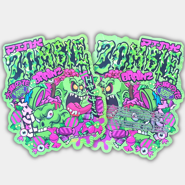 Pink Zombie Brains Mylar Bag 3.5G | Smell Proof – Gorilla Boyz Inc
