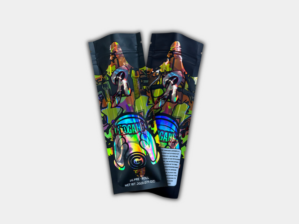 Glow Gang 2 Grams Holographic Empty Pre Roll Packaging