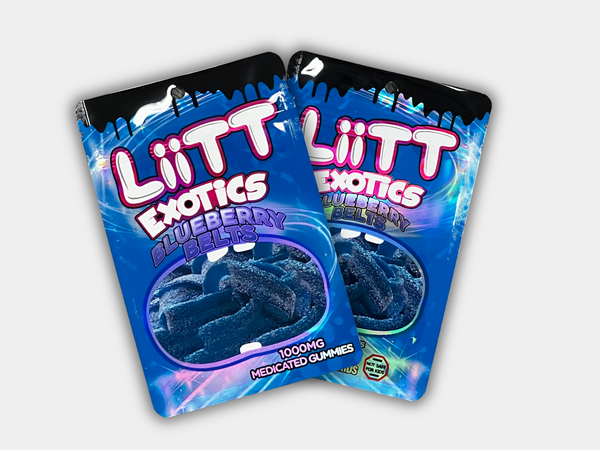 Liit Exotics Blueberry Belts EMPTY Mylar Bag 1000 MG