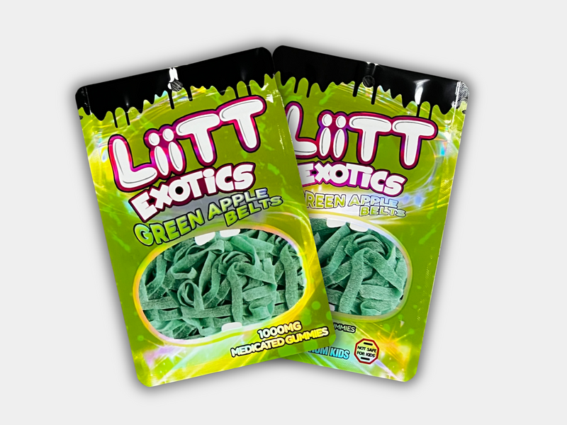 Liit Exotics Green Apple Belts EMPTY Mylar Bag 1000 MG