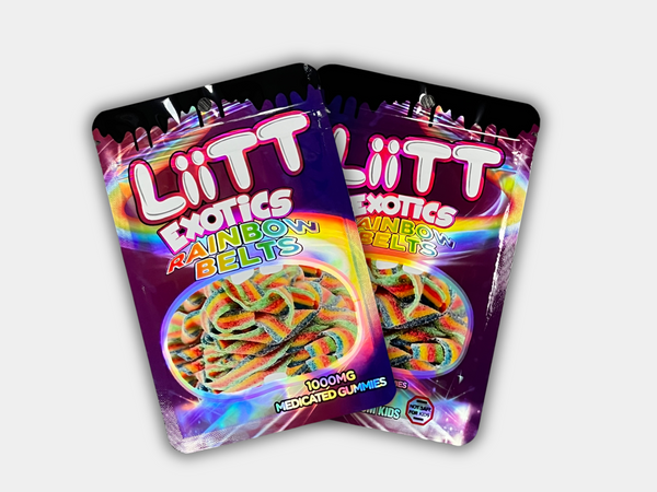 Liit Exotics Rainbow Belts EMPTY Mylar Bag 1000 MG