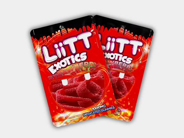 Liit Exotics Strawberry Belts EMPTY Mylar Bag 1000 MG