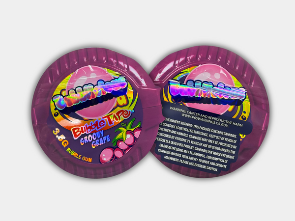 Bubblie Love Bubble Tape Groovy Grape Mylar Bag 3.5 Grams