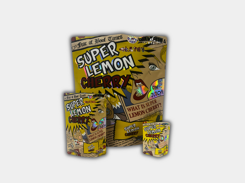 Super Lemon Cherry Mylar Bag Set - 32 (3.5g), 16 (1oz), 1 (1lb) for $39.99