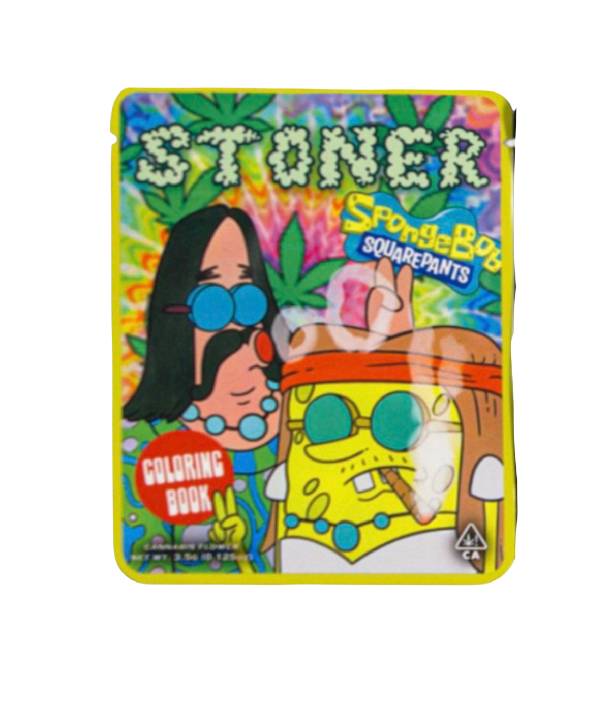 pothead spongebob 90s Cartoon Coloring Book Mylar Bags – Parody 3.5G Designs