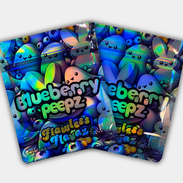 Blueberry Peepz Flawless Flavaz Mylar Bag 3.5 Grams | Smell Proof