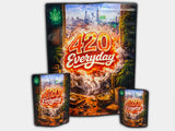 420 Everyday CUSTOM STICKER Combo Pack Mylar Bag Set – 32 (3.5g), 16 (1oz), 1 (1lb)