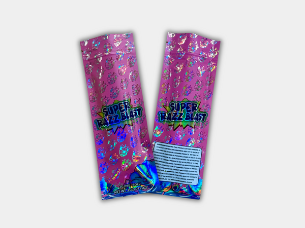 Super Razz Blast 2 Grams Holographic Empty Pre Roll Packaging