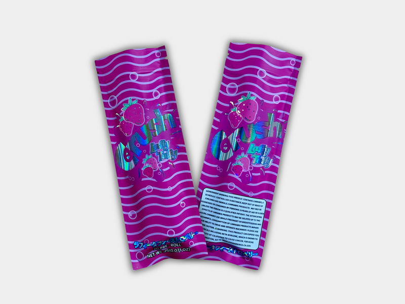 Crush Lauffy Taoffy 2 Grams Holographic Empty Pre Roll Packaging