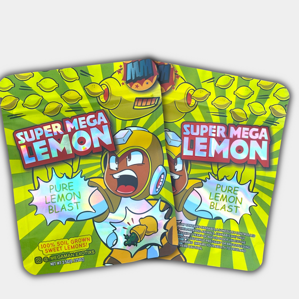 Super Mega Lemon Mylar Bag 3.5 Grams | Smell Proof – Gorilla Boyz Inc