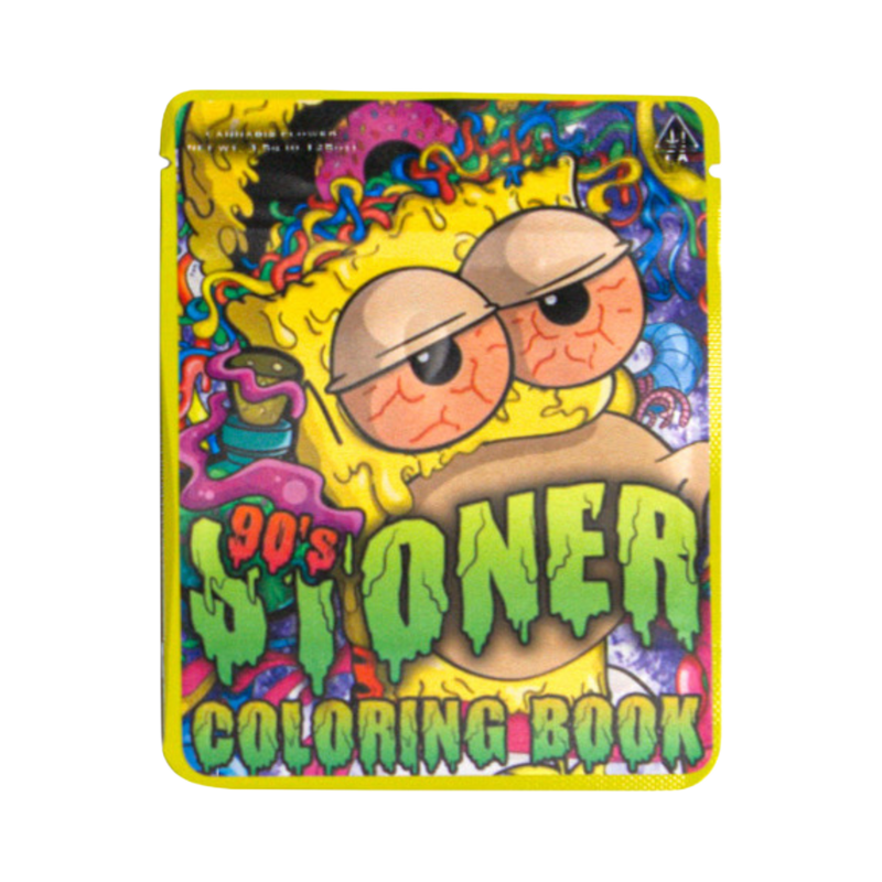 90s Cartoon Coloring Book Sticker Mylar Bag 3.5G | Smell Proof