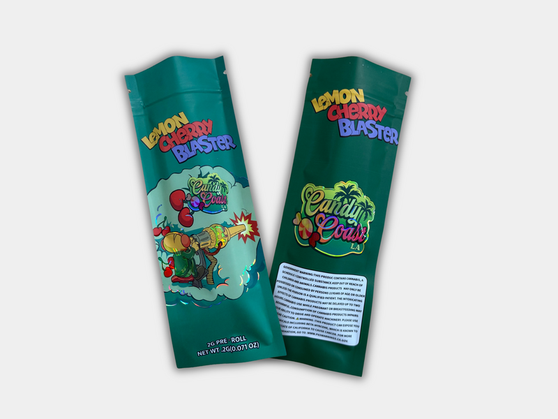 Lemon Cherry Blaster 2 Grams Holographic Empty Pre Roll Packaging