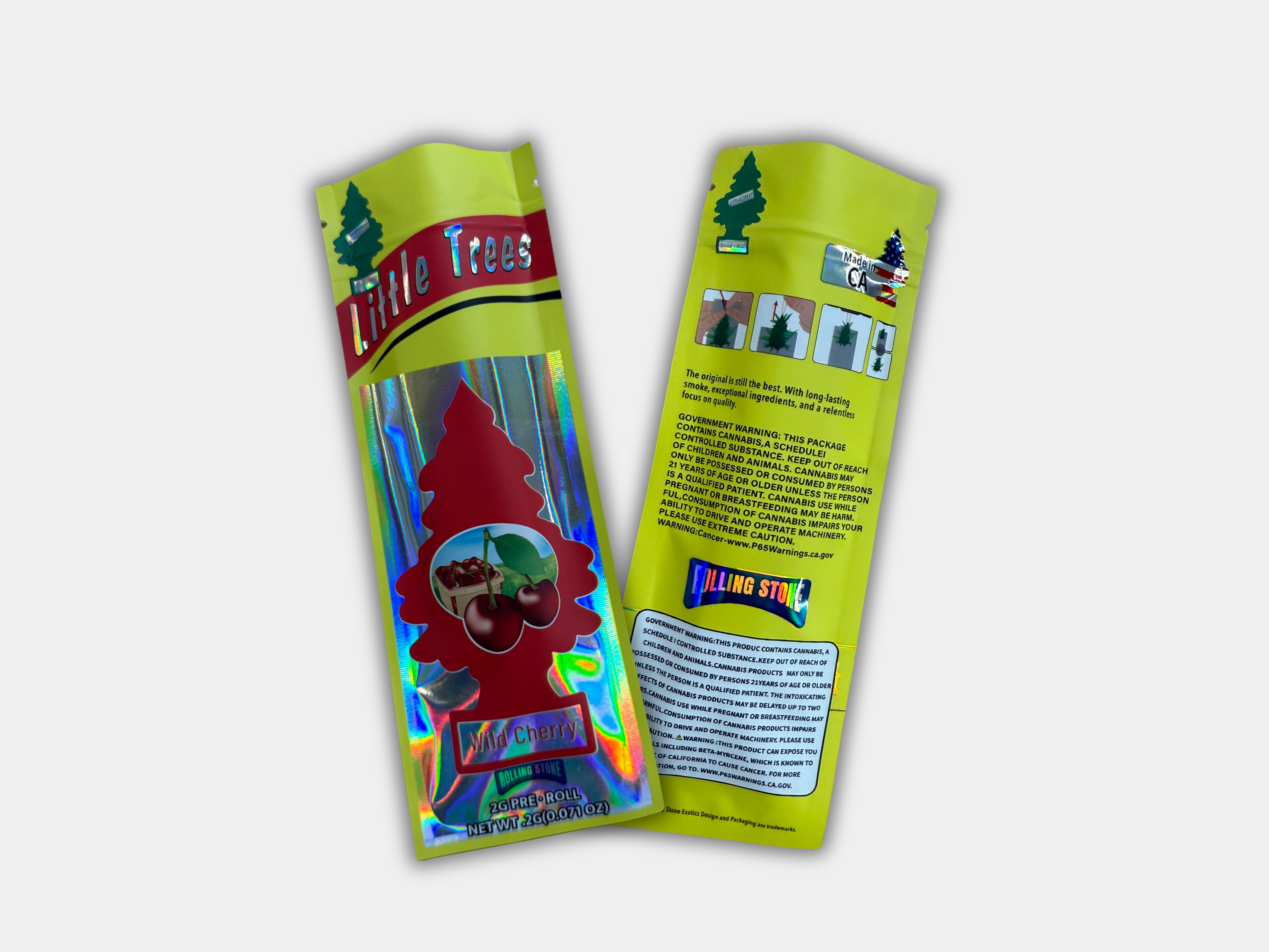 Little Trees Wild Cherry Holographic Empty Pre Roll Packaging 2 Grams ...