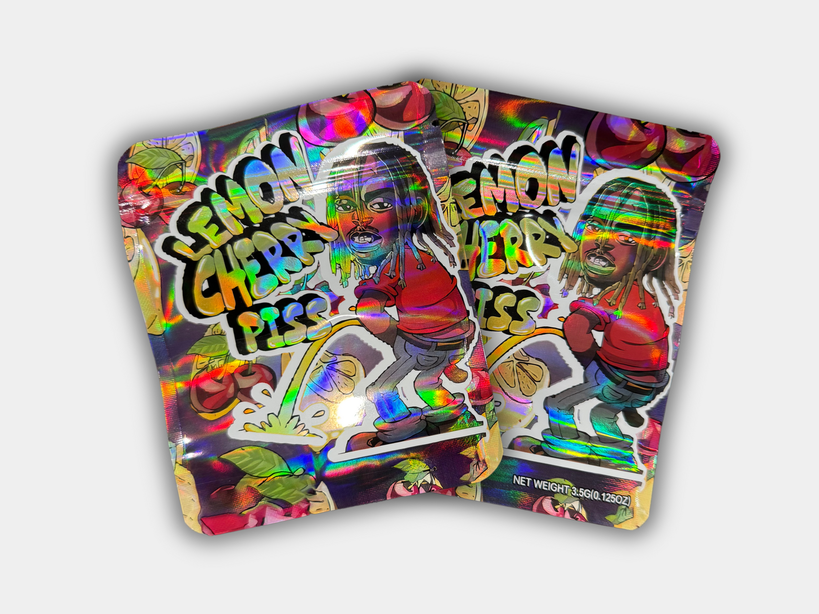 Smoke&Mirrors まとめ売り(バラ売り可)27個 Lemon Cherry Piss Mylar Bag 3.5G | Smell Proof – Gorilla Boyz Inc