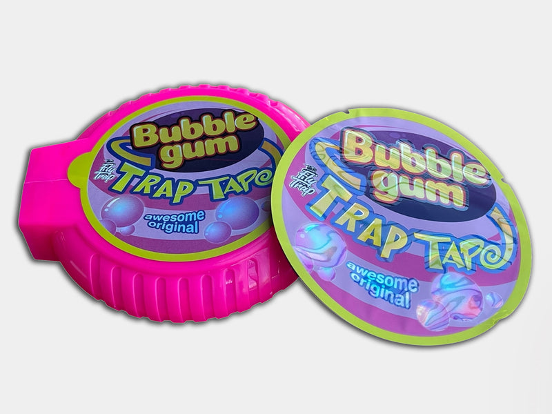 New 3.5g Trap Tape Bubble Gum Container with bag and Separate Sticker Seal
