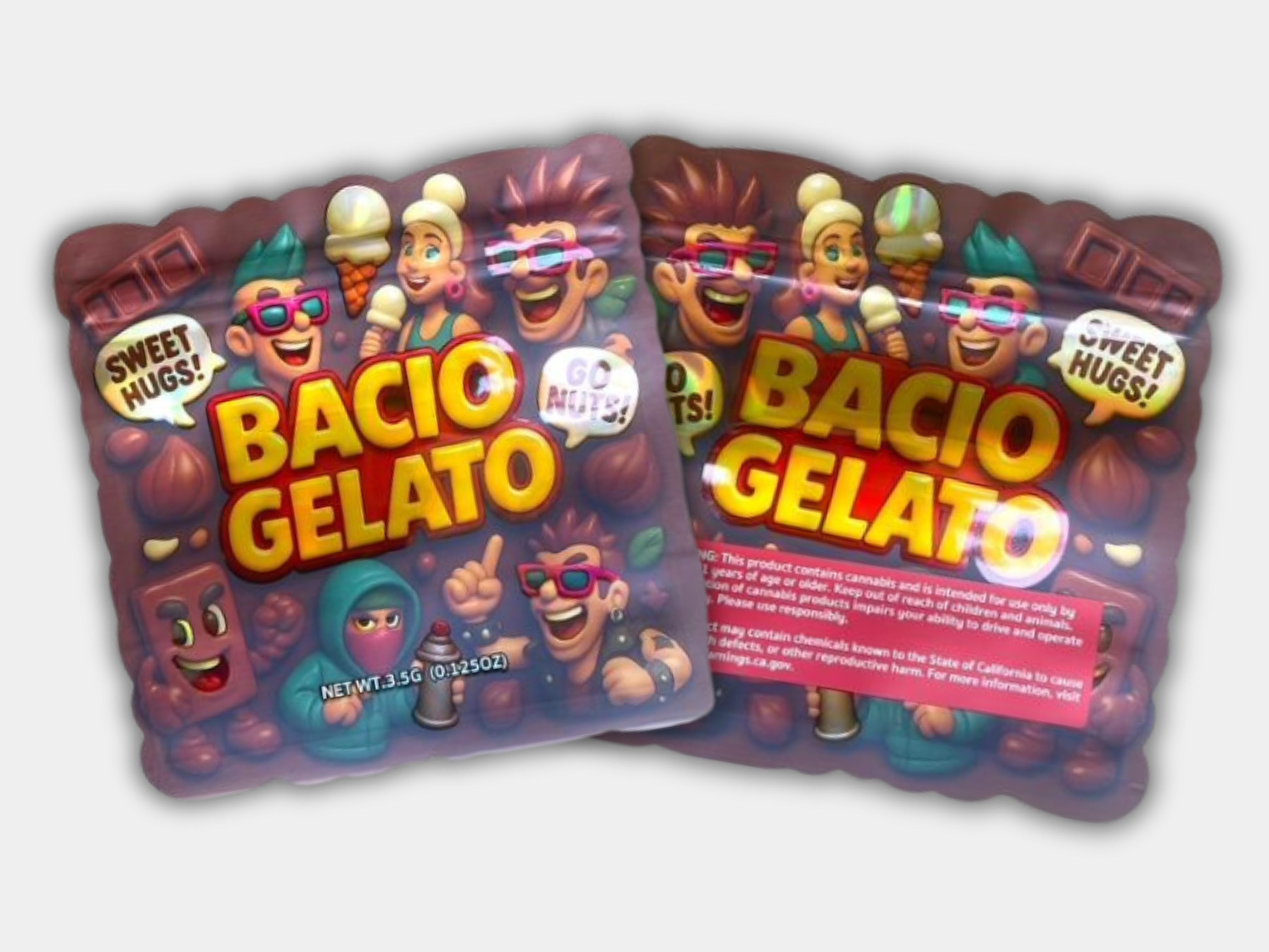 Bacio Gelato 3.5G Mylar Bag | Fun, Durable, Smell-Proof Packaging ...