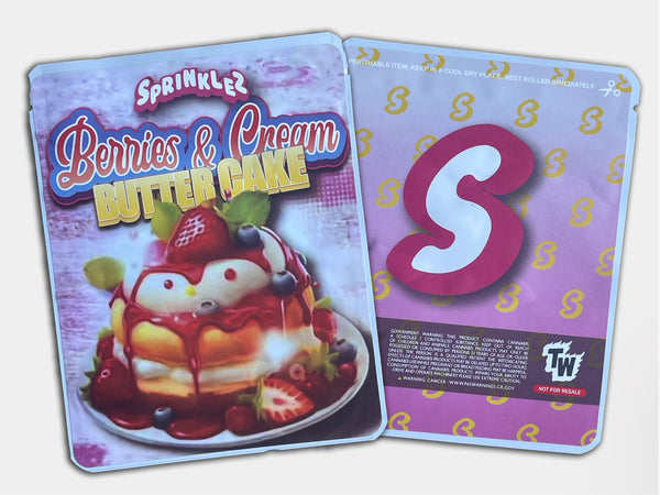 Berries and Cream Butter Cake Sprinklez Mylar Bag 3.5 Grams (Label & Authenticity Stickers Included)